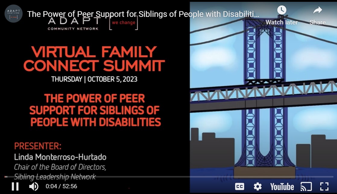 The Power of Peer Support for Siblings of People with Disabilities