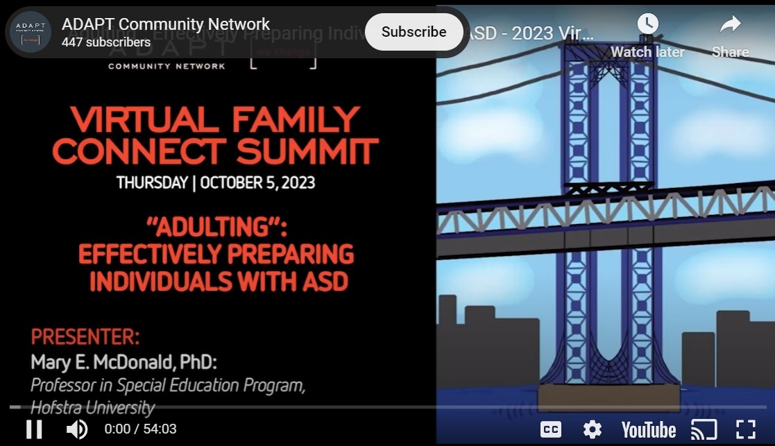 “Adulting”: Effectively Preparing Individuals with ASD
